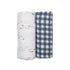 Lulujo - Cotton Swaddle - Fish / Navy Gingham - 2 Pack